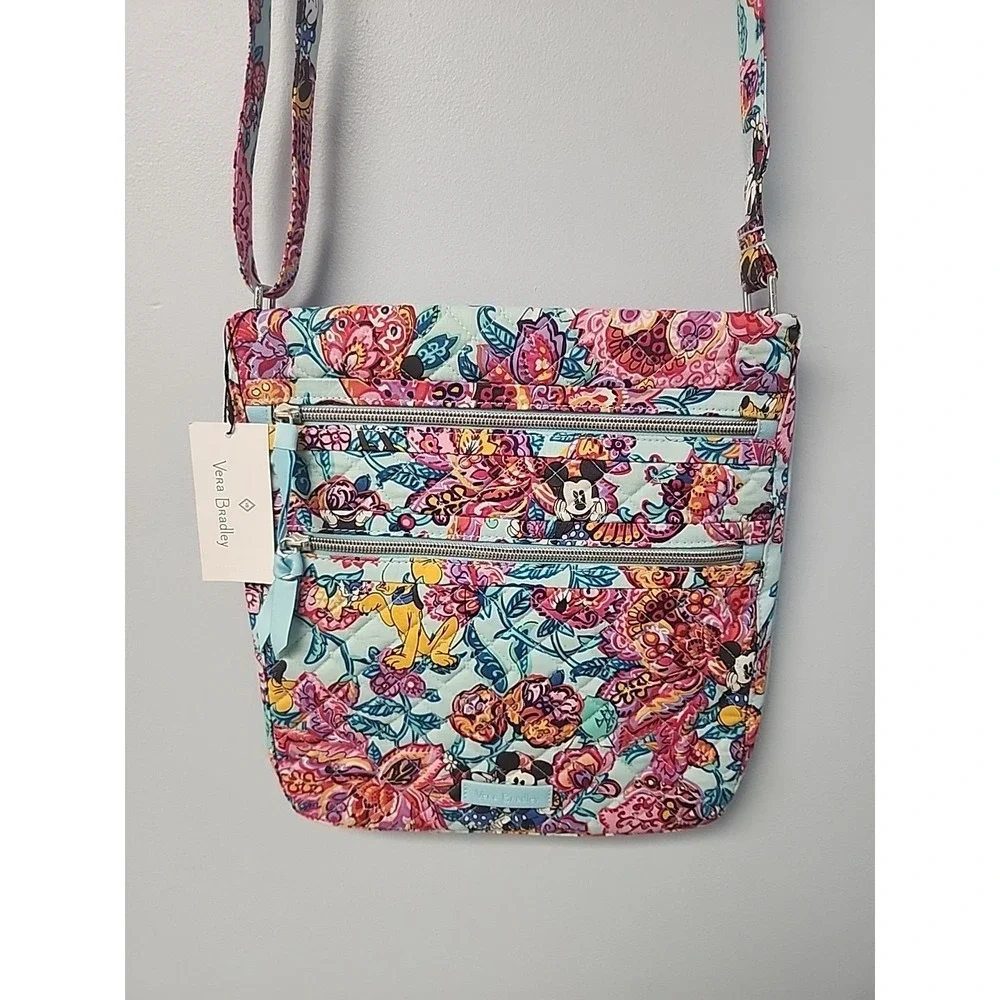Mickey Mouse & Friends Colorful Garden Hipster Bag By Vera Bradley NWT